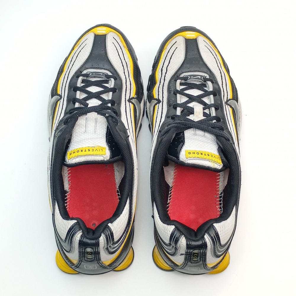 Nike Shox Livestrong Mens Running Shoes Black White Yellow 350623-101 Size 10 - Picture 7 of 10